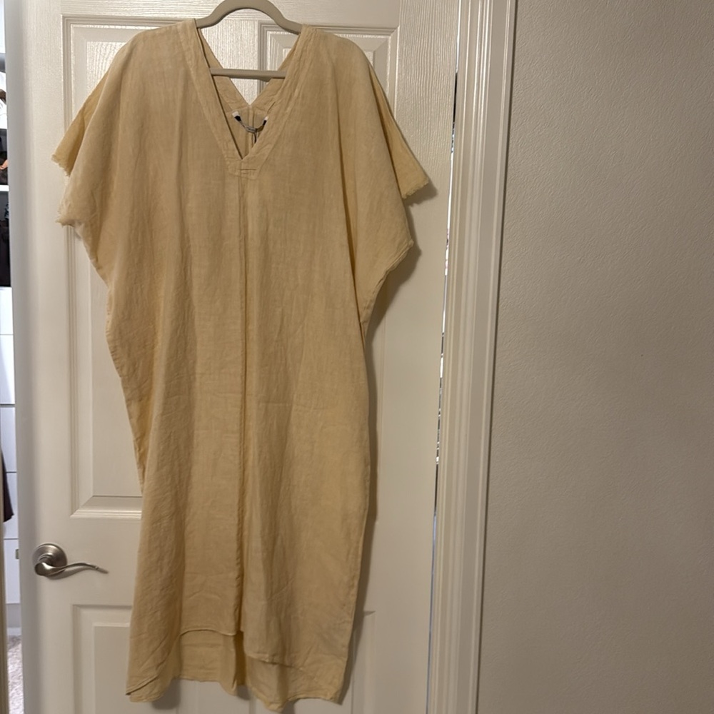 Zara Cream Linen Blend Tunic - Picture 2 of 3